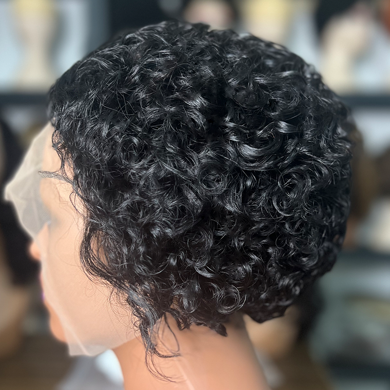 T Part 100% Human Hair Pixie Wigs SHort Sidepiece Wigs for Wholesale