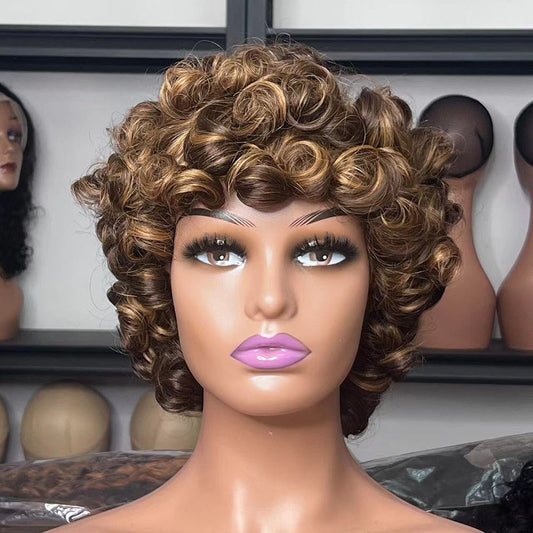 Best Short Bouncy Curls Wig with Fringe Manufacturer